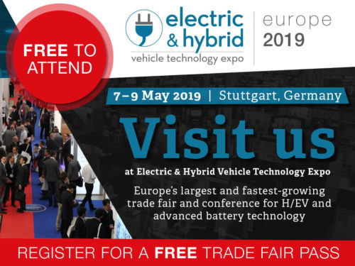 ELECTRIC & HYBRID VEHICLE TECHNOLOGY EUROPE from May 7 to 9, 2019, in Stuttgart